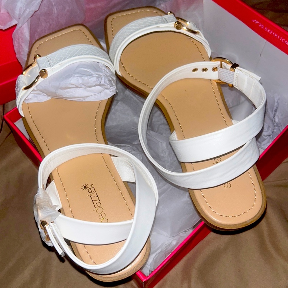 White sandals